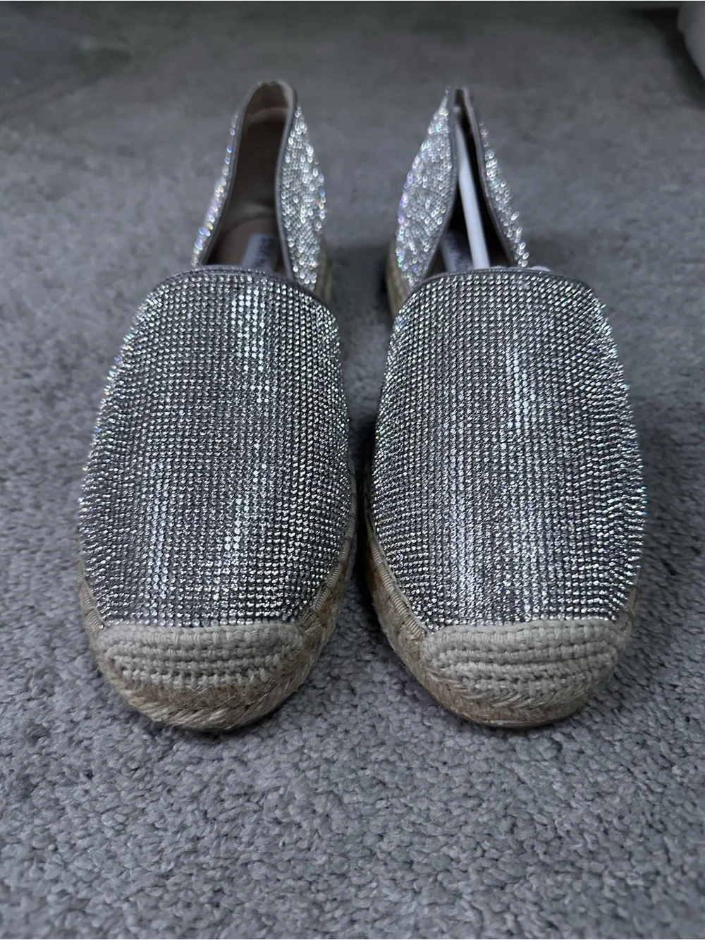 Steve Madden Silver Rhinestone Espadrilles